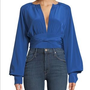NWT! Diane Von Furstenberg Silk Keyhole Blouse